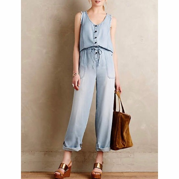 ANTHRPOLOGIE HEI HEI CLARION CHAMBRAY JUMPSUIT - Picture 1 of 8